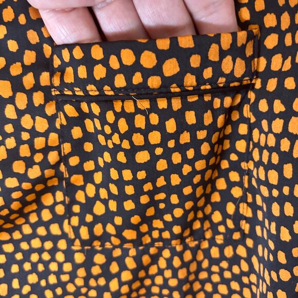 40 Winks Orange Black Pajamas Sz M Pumpkin Halloween Witchy Fall Cheetah Goth - Picture 6 of 6